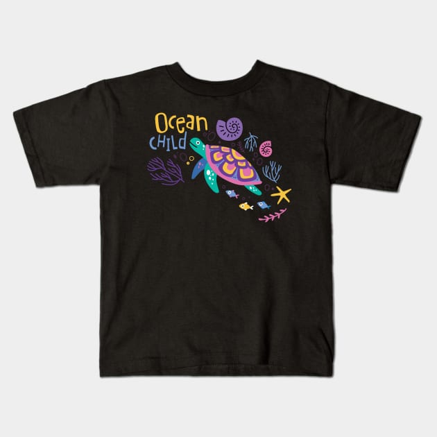 Ocean Child Kids T-Shirt by yuliia_bahniuk